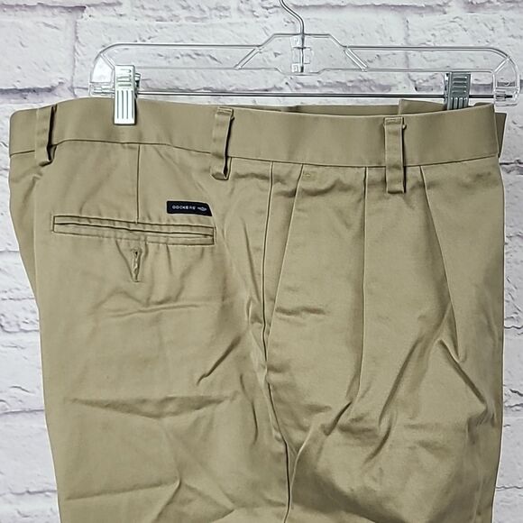 Dockers Men's 38x29 Classic Fit Signature Dark Khaki Pant Pleated D3 No Wrinkle - Picture 4 of 9